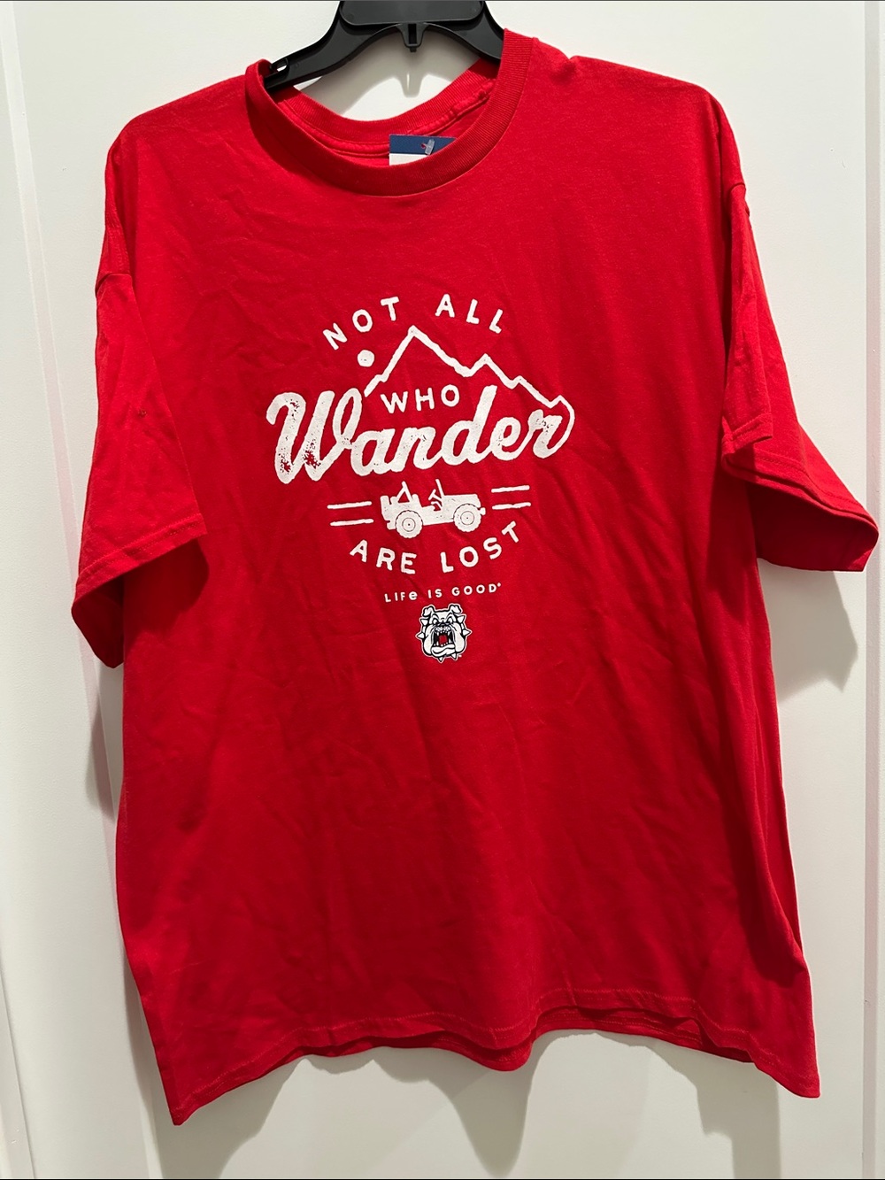 Life Is Good Red' 'Not All Who Wander' Graphic Tee